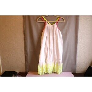 Billieblush Girl’s White Eyelet Dress with Neon Trim Size 12